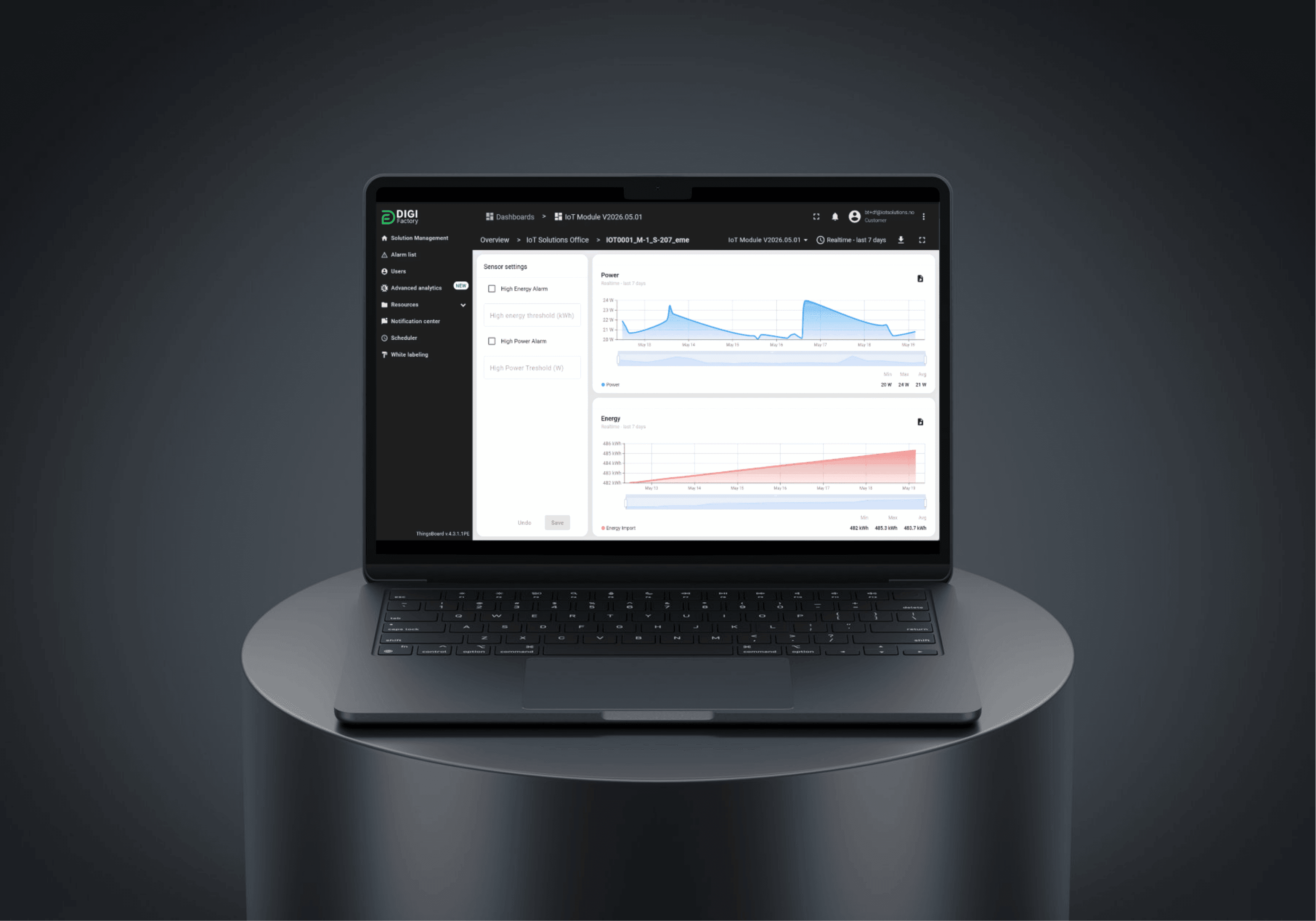 DigiFactory dashboard overview